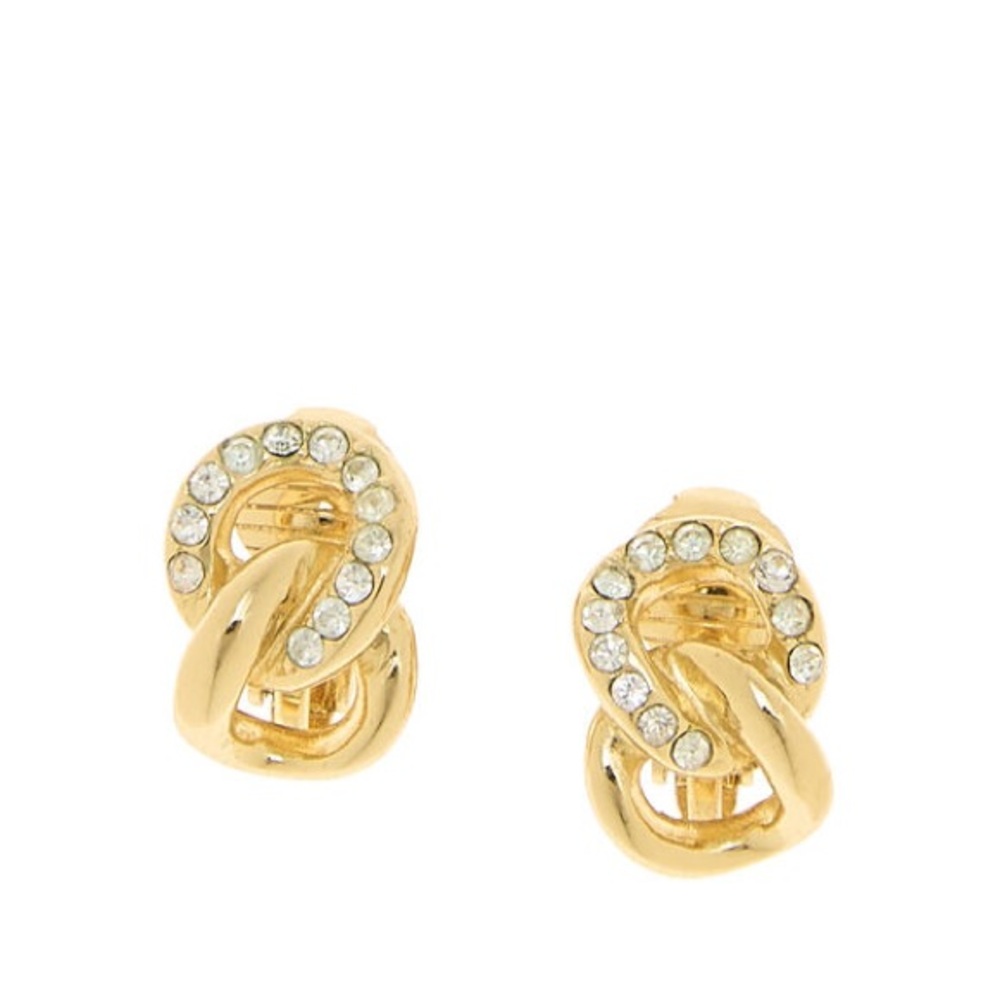 Vintage Christian Dior Crystal Clip-On Earrings